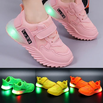 

New Children LED Light Shoes Kids Boys Girls Neutral Lightweight Sports Fashion Casual Solid Unisex Shoes Gift For Baby Boy Girl