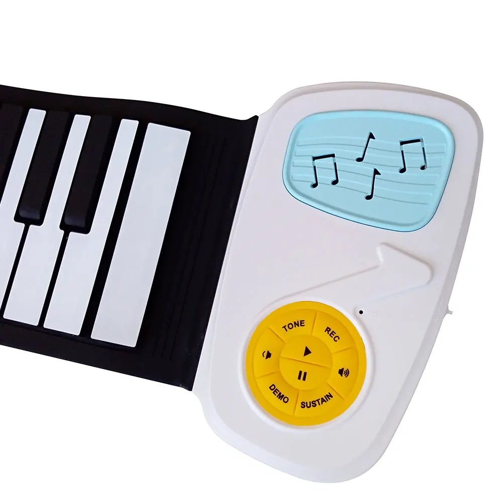 Electronic Organ Roll Up Piano 49 Key Teaching Beginner Sound Spectrum Sticker Electronic Keyboard Piano Music Gift