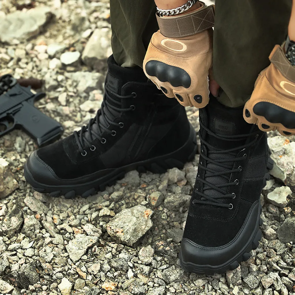 Армейские тактические зимние мужские ботинки камуфляжные уличные плюшевые ботильоны мужские Нескользящие ботинки Британские кроссовки зимние Zapatos De Hombre