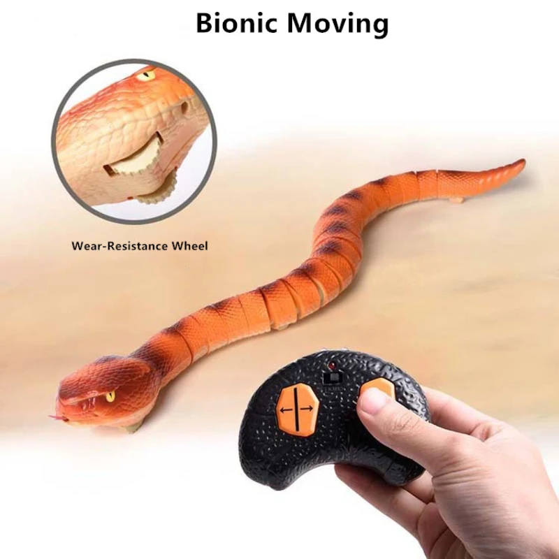 75CM Long Size Simulation Infrared Control Snake Stretch Tongue Fast Moving 15M Control Distance Tricky Electric RC Animal Toys