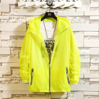 

Men Print Skin Light Ultra-Thin Jacket Hoodie 2020 Summer Thin Outwear Sun Protection Clothing