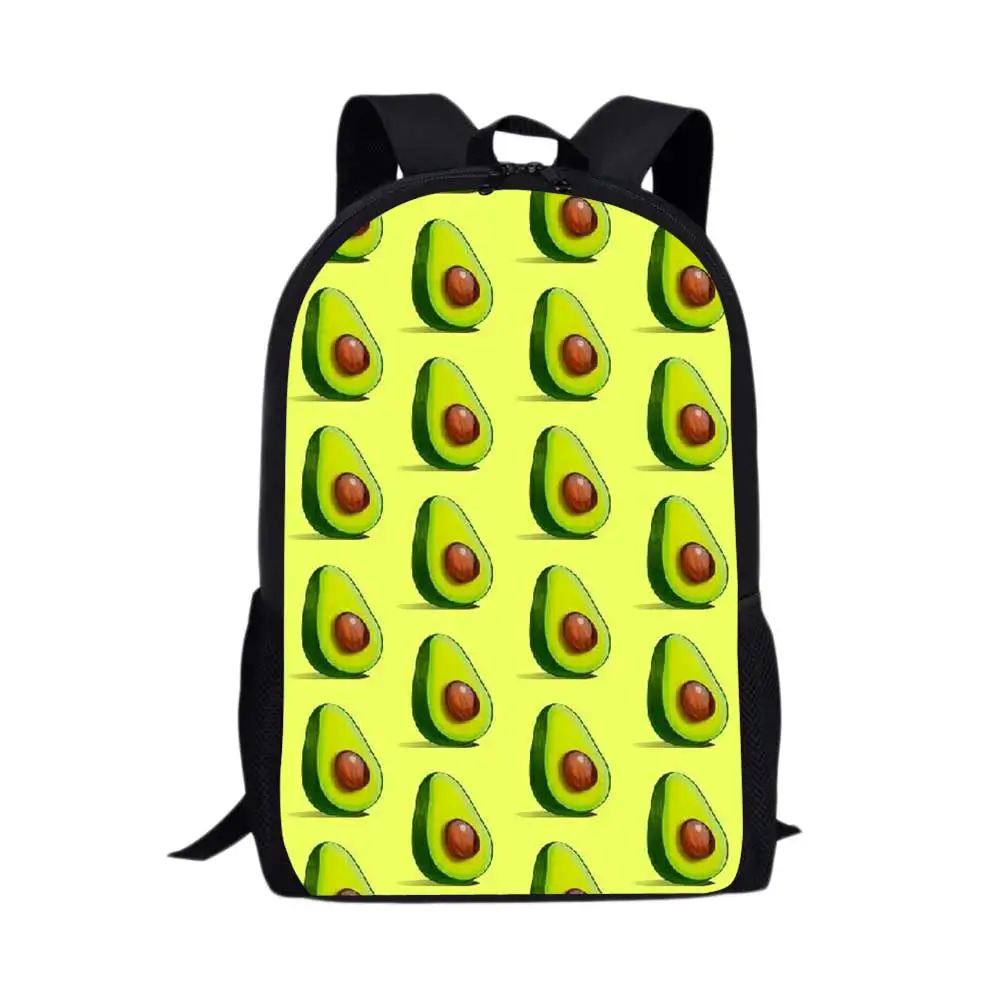 Avocado Design Children Schoolbag Mochila Infantil School Backpack Student Casual Primary Girls Bag Custom