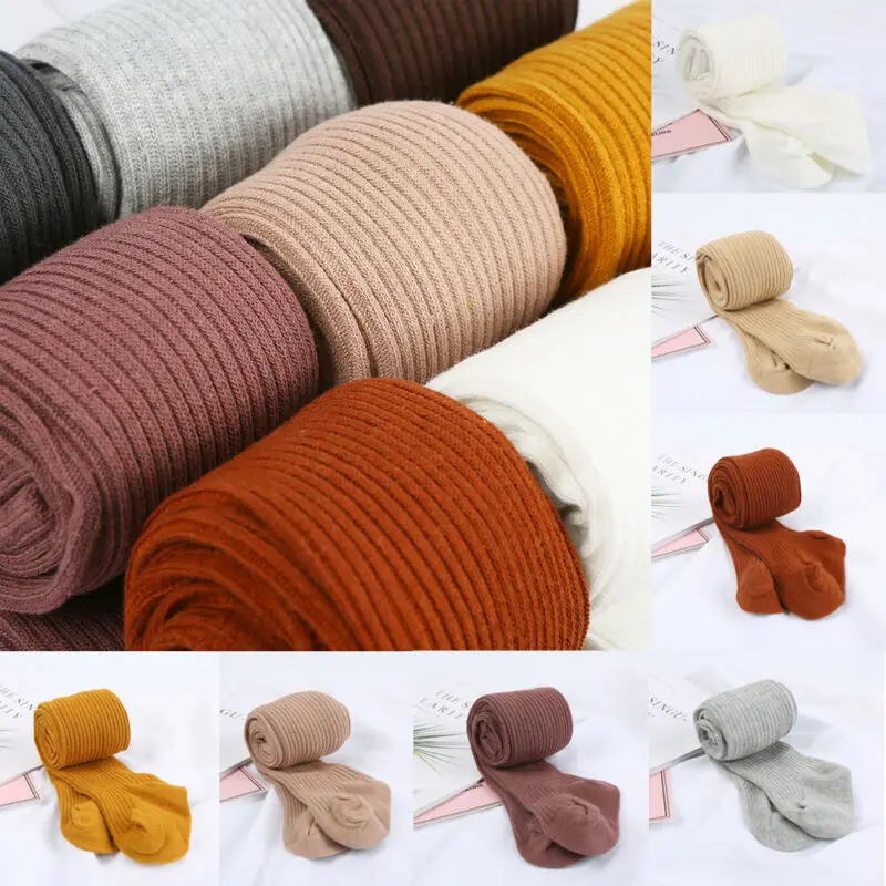 Brand New Autumn Winter Kids Baby Girls Knit Tights Stockings Ribbed Pantyhose Tights Hot Sale