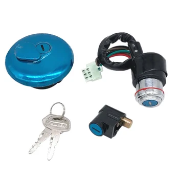 

2 Keys Accessories Metal Durable Petrol Cap Complete Lock Set Motocross Bike Ignition Main Switch For Suzuki GN125 Motorcycle
