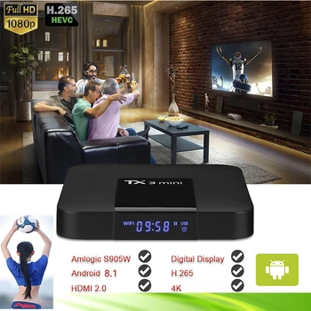 

Tanix TX3 Mini Android 8.1 TV Box Smart TV 4K IPTV Set Top Box Media Player Amlogic S905W 2G 16G Free Europe IPTV Subscription