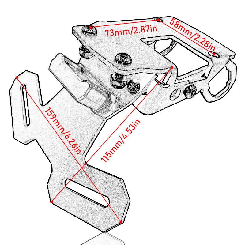 Motorcycle Tail Tidy Fender Eliminator Registration License Plate Holderframe LED Light For KAWASAKI Z900 2017 Z 900 (8)