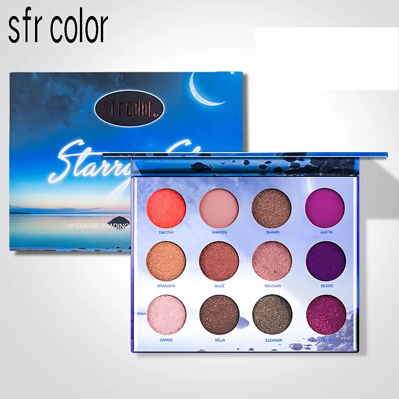 12 цветов Палитра теней для век Sunrise Yellow& Sky Blue тени для век Nude матовые тени для век для макияжа Палитра Косметика Макияж
