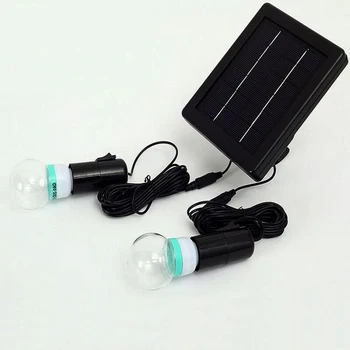 

Outdoor Lighting LED Solar Powered Lamp Garden Yard Security Street Light Portable Camping lights 2 LED Bulb