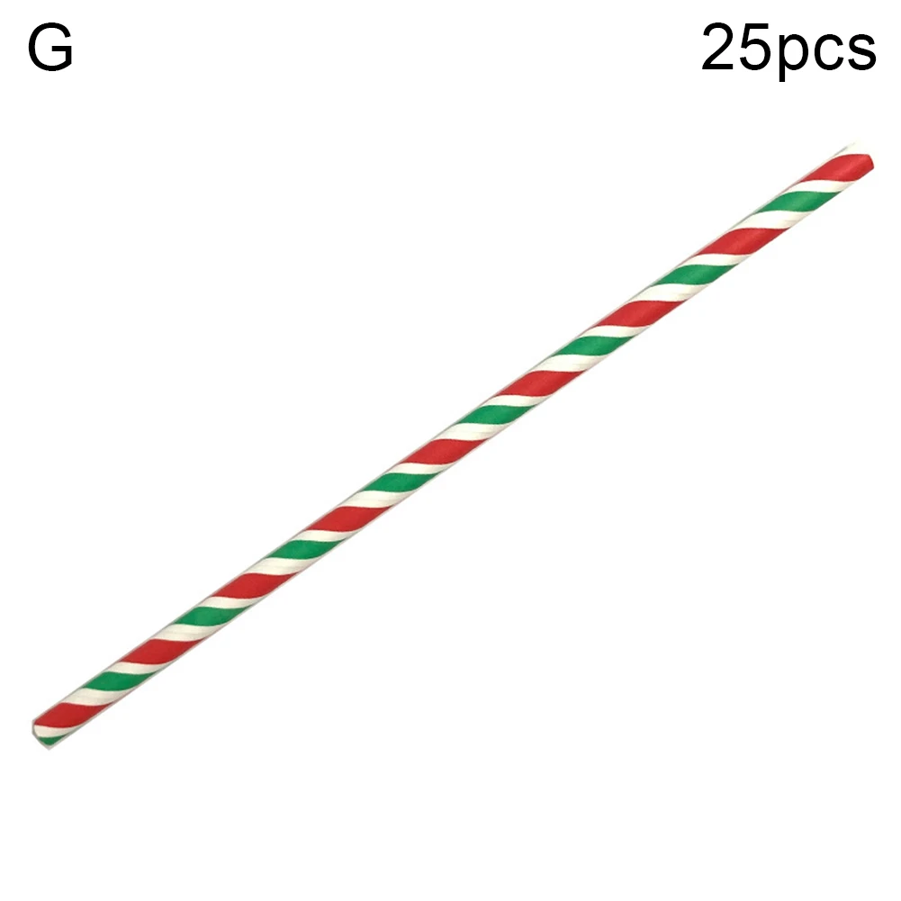 25 шт Рождественская точка снежинка Дерево Печать одноразовые бумажные питьевые соломинки Декор - Цвет: G