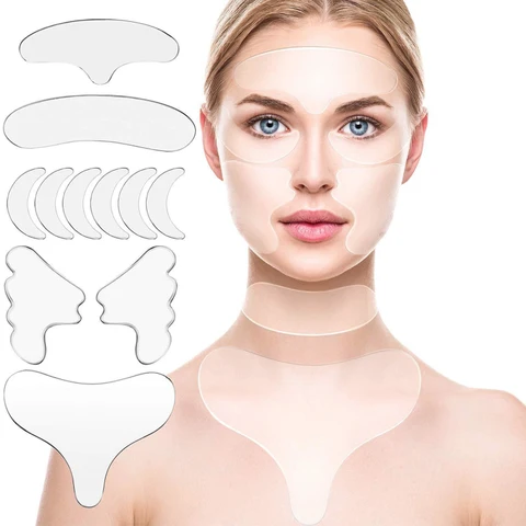 Reusable Silicone Anti-wrinkle Face Forehead Sticker Cheek Chin Sticker Facial Patches Reduce Wrinkles Strips Skin Lifting