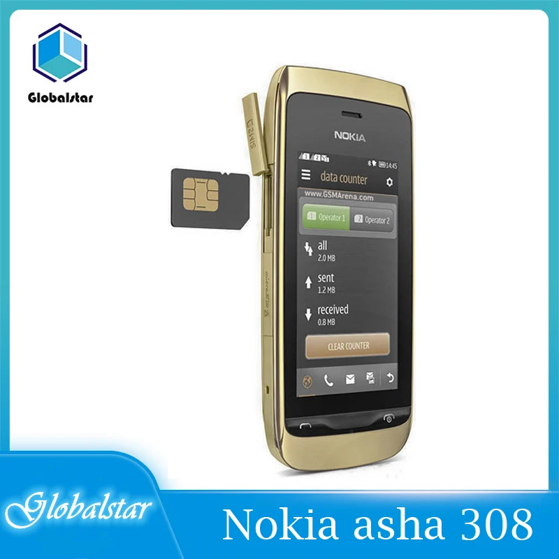 Nokia asha 308 reformado moblic teléfonos original desbloqueado Asha Charme 3080 teléfono 3,0 Bluetooth FM teléfono Dual sim envío gratis