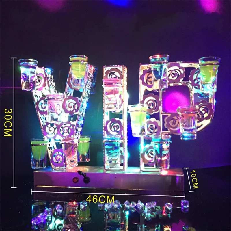 Rechargeable Luminous Light Up LED Bar Cocktail Cup Holder KTV Party Decoration Colorfull Changed Wine Rack Many Styles