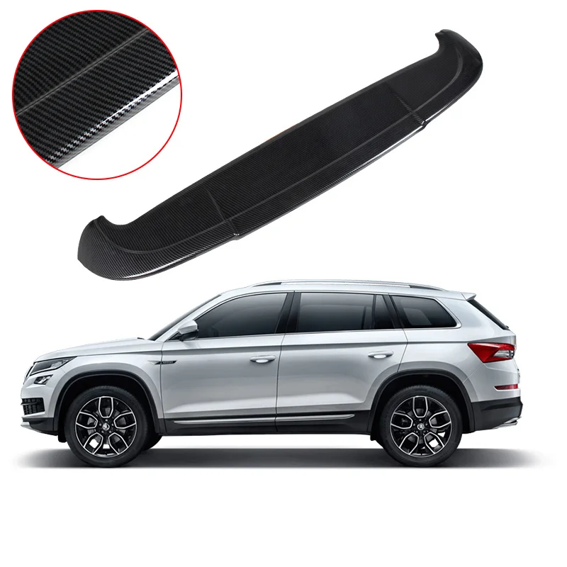 Fit For Skoda Kodiaq to Carbon Fiber Rear Spoiler Car External White Black Spoiler Trunk Boot Tail Wing Car Styling - Цвет: carbon fiber