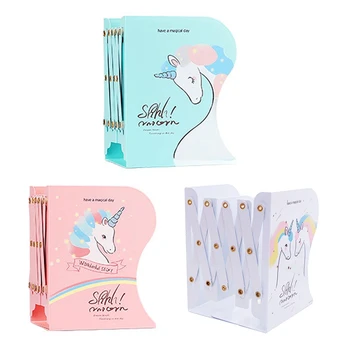 

Metal Students Unicorn Retractable Bookshelf Creative Iron Book Storage Stand Office Desktop Storage Supplies