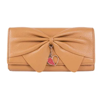 

Women's Multifunction Pure Wallet Fashion Long Wallet Long Bowknot Buckle PU Leather Coin Wallet Female Handbag