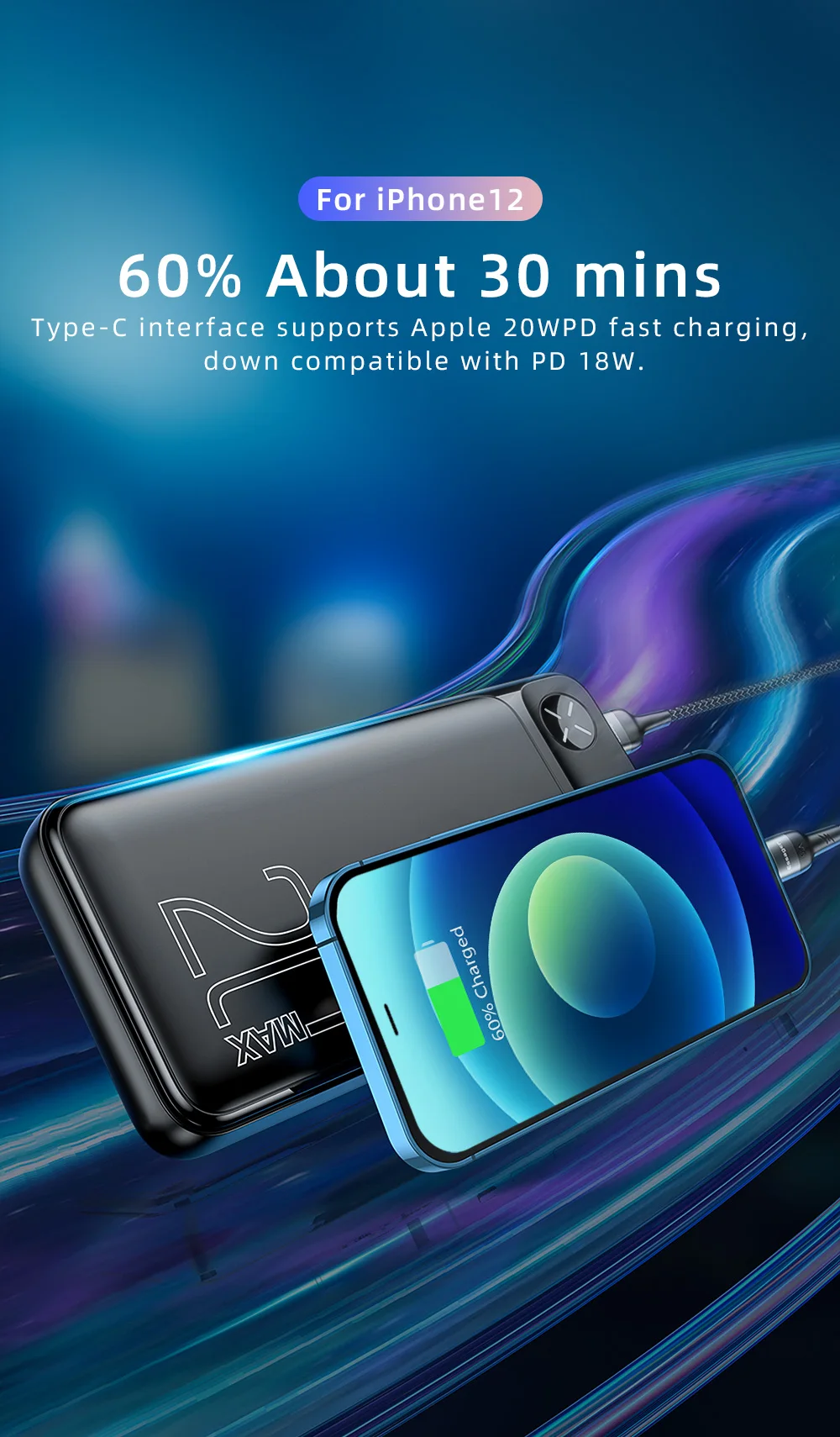 Essager 20000mAh Power Bank PD 20W 20000 mAh Powerbank External Battery Pack Fast Charging Portable Charger For iPhone Poverbank