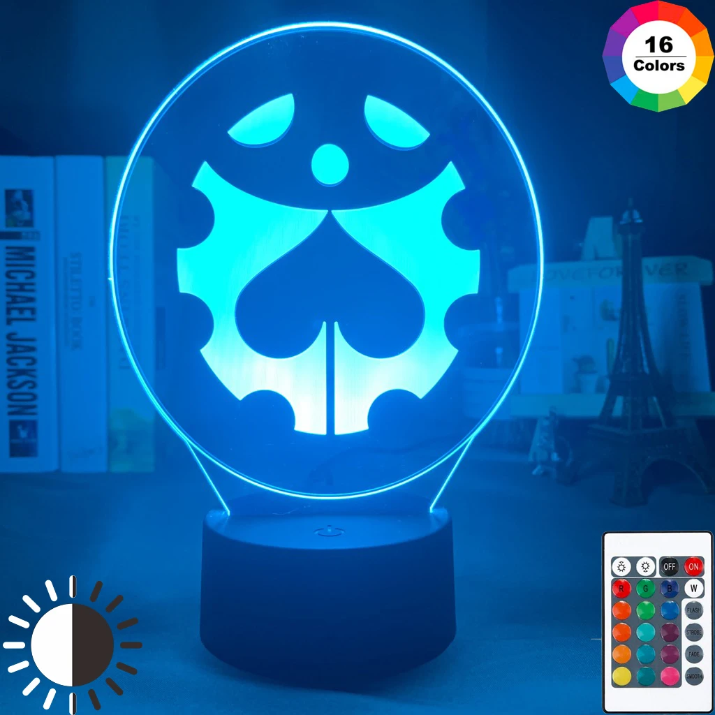 

Manga JoJo's Bizarre Adventure Logo Design Led Night Light Touch Sensor Colorful Nightlight for Kids Bedroom Decor 3d Lamp Gift