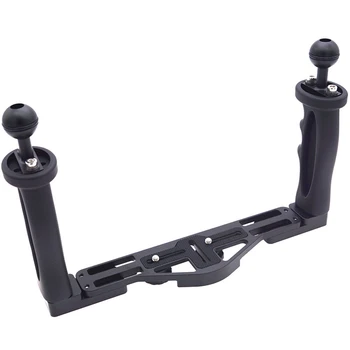 

ABKT-Dual Handheld Stabilizer Diving Underwater Camera Housings Tray/Grip Waterproof With Double Handle For Dome Port Waterproof