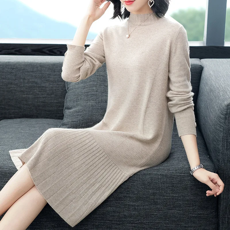 D905617 Wol Breien Jurk Pak-Jurk 2019 Losse Temperament Lange Fonds Overknee D905617 Wol Breien Jurk Pak-Jurk 2019 Losse Temperament Lange Fonds Overknee