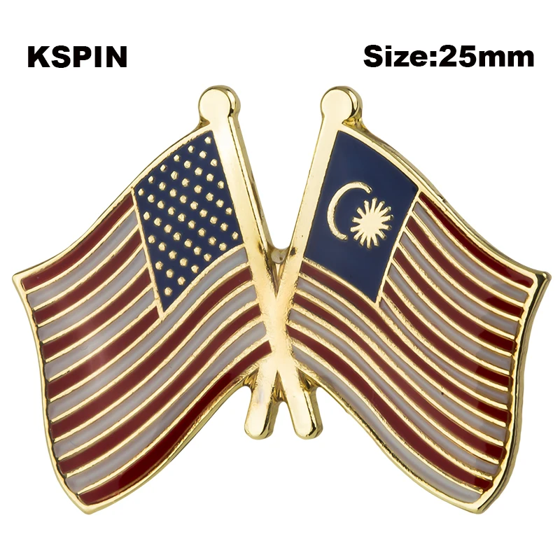 Netherlands& Thailand Friendship Flag Lapel pin badges for clothes Pin badges safety pin brooch XY0570