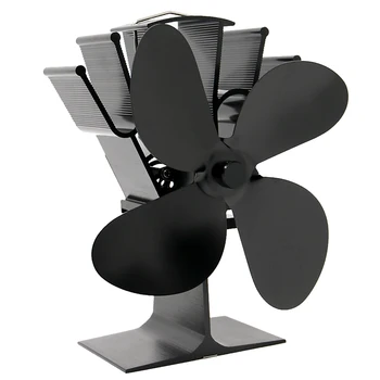 

Whisper-quiet Heat Powered Wood Stove Fan Stove Heater Fan for Log Wood Burner Heater Fireplace Accessories, 4 Blades