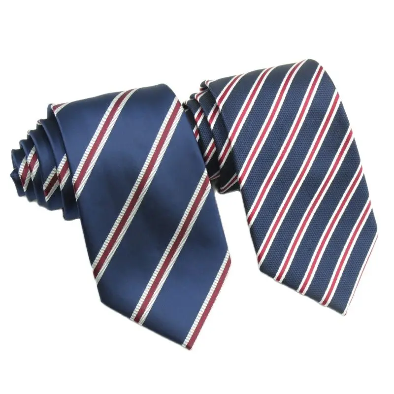 

Tie men's formal business dinner party dark blue necktie hand ties red and white stripe bridegroom best man cravata