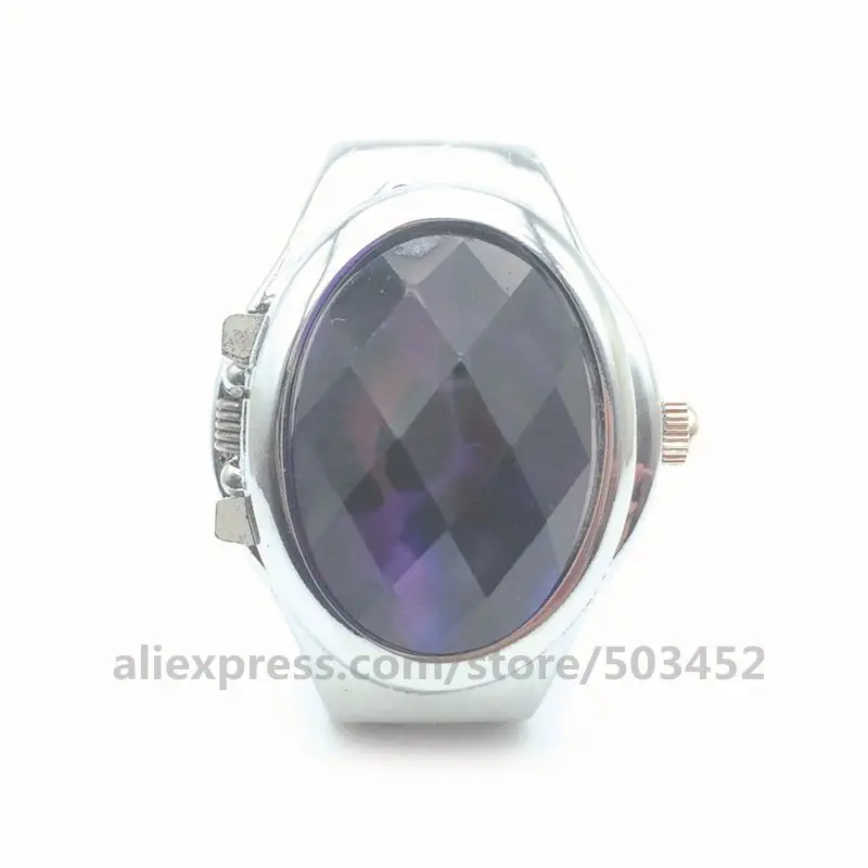 purple 100 шт./лот 017 Горячая Распродажа мини Reloj Mujer кольцо Relogio модные унисекс Женские часы с дикими бриллиантами мужские наручные часы - Цвет: purple