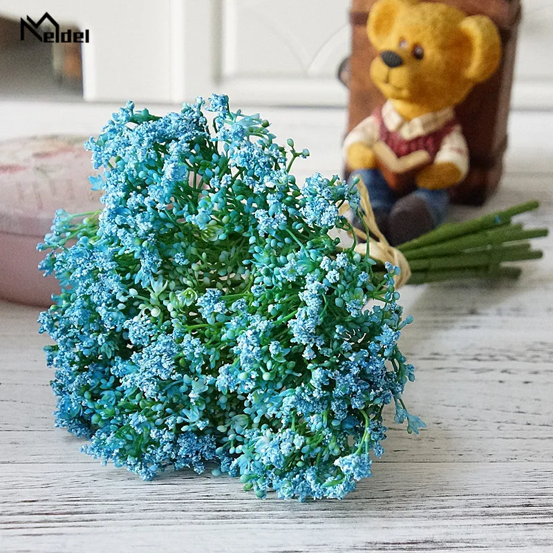 Meldel Artificial Babysbreath Wedding Decoration Flowers Fake Flower Wedding Bouquets Home Decoration Fake Babysbreath Flowers