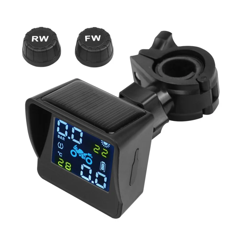 

Tire Pressure Detection System Motorcycle TPMS Motor Tire Pressure Tyre Temperature Monitoring Alarm System with 2 Sensors