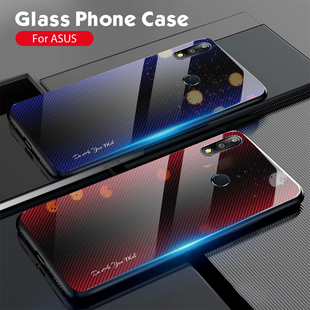 Модный чехол для Asus Zenfone Max Pro M2 ZB633KL ZB631KL M1 ZB601KL ZB602K бизнес градиент закаленное стекло Чехол для мобильного телефона