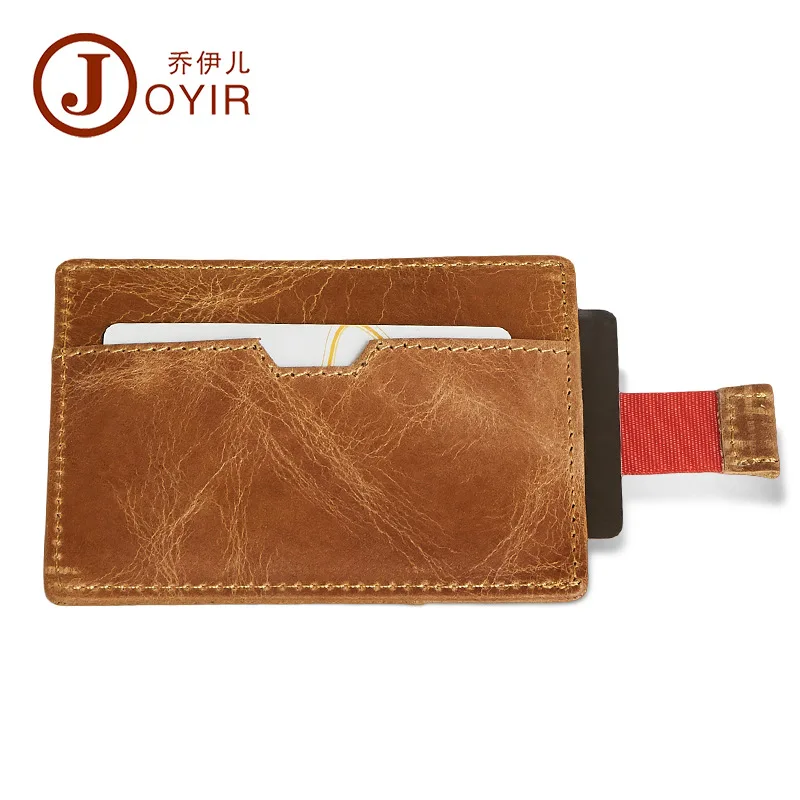 

New Style Genuine Leather Card Bag Anti-RFID Pirates Card Swiping Case Card Clamp Korean-style Fashion Leather Wallet Document P