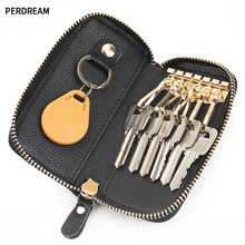 Кожаная сумка для ключей, сумка для ключей, женская сумочка для монет, сумка для карт на молнии, многофункциональная сумка для ключей