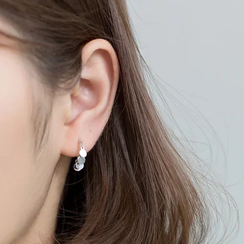 

Trusta Fashion Genuine 100% 925 Sterling Silver Sweet Cool Round Wafer Stud Earring For Women Girls Wedding Jewelry Gift DS1761