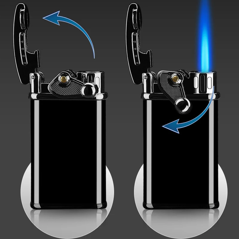 Кулисный рычаг прямо в синюю зажигалку индивидуальная креативная электронная