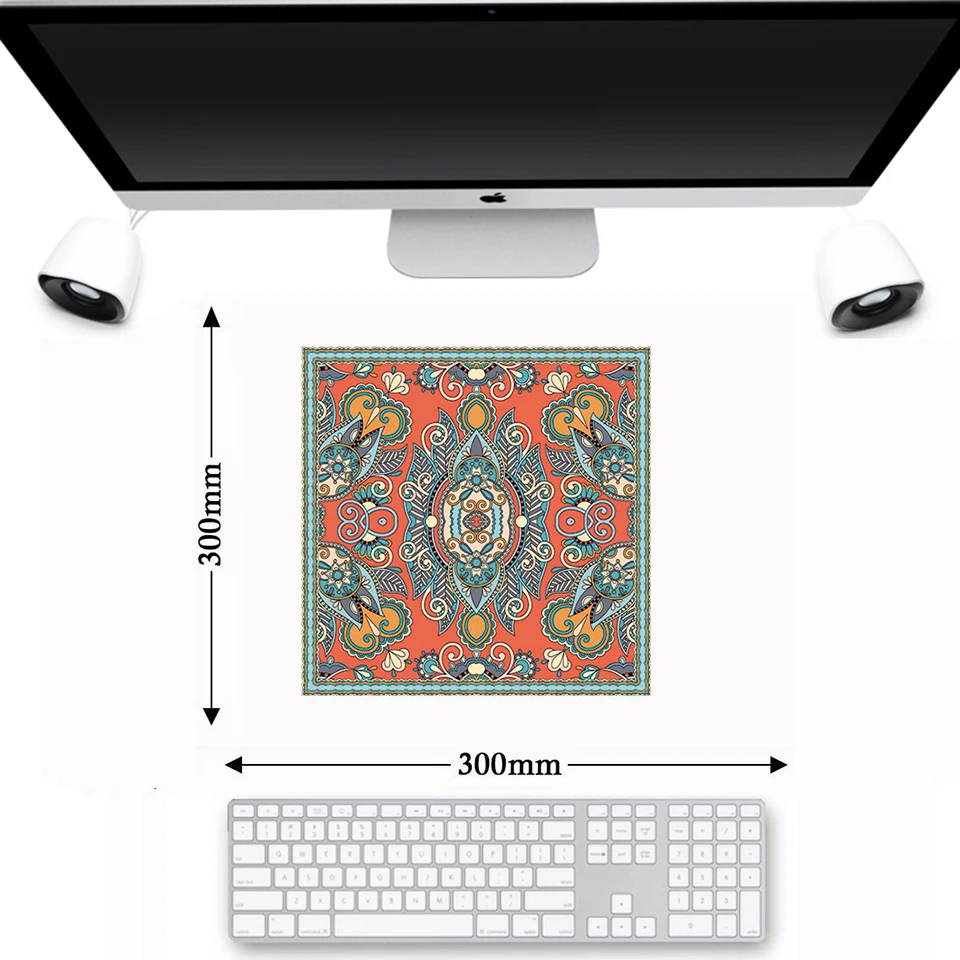 Persian Rug Retro Style Gaming Square Mouse Pad Anti slip Rubber Carpet