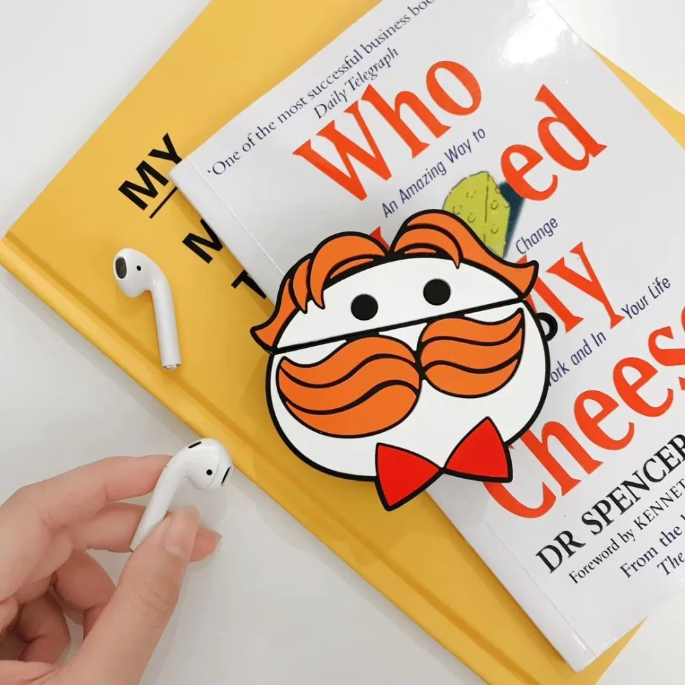 Милые корпусы гарнитурные с мультяшным рисунком для яблока Airpods 1/2 3D Милые силиконовые защитные чехлы для наушников Аксессуары