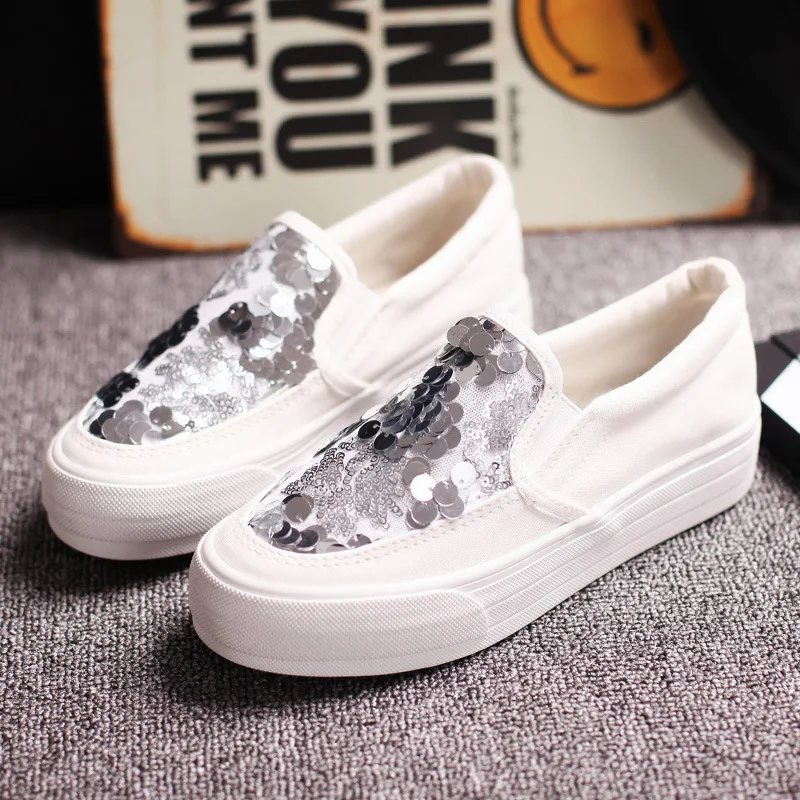 2019 модные кроссовки Женские туфли-лодочки черного цвета обувь серебристого