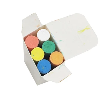 

6pcs School Supplies Colorful Kids Student Water Soluble Chalk Teaching Portable Stationary For Blackboard Drawing Dust Free