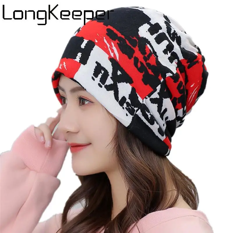 

LongKeeper New Women's Hat Winter Warm Caps Scarf Ladies Spring Autumn Beanies Soft Skullies Girls Slouchy Gorros Headwear