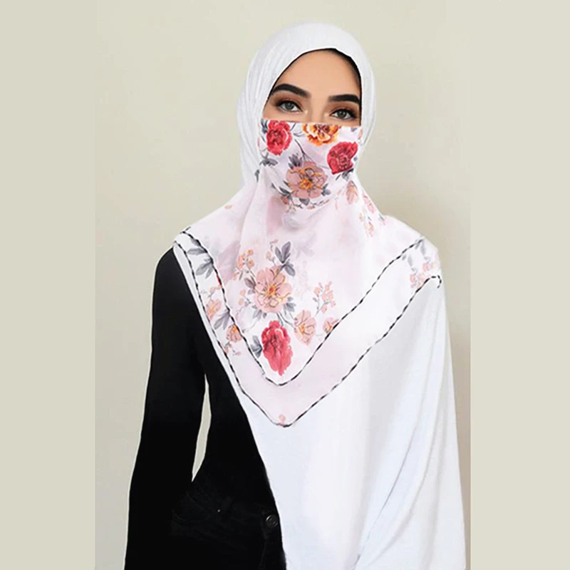 Обложка для лица с цветочным рисунком Niqab Burka Hijab мусульманский скромный