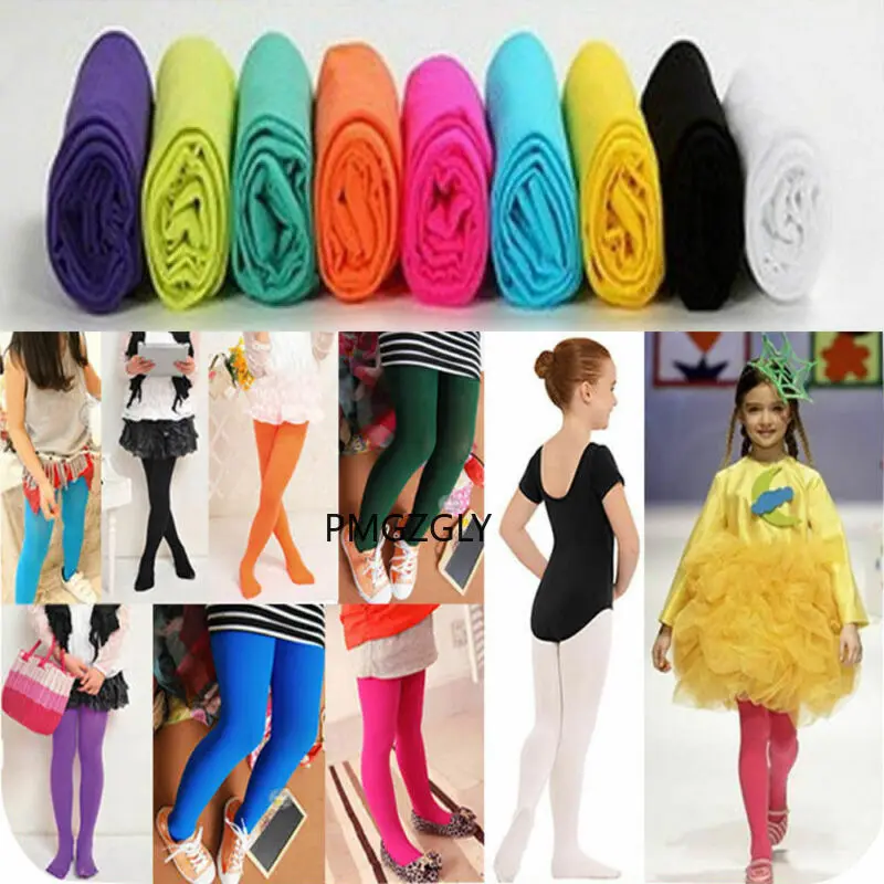 Girls Kids Tights Opaque Pantyhose Hosiery Ballet Dance Stockings Candy Colors 1Pair Age 1-8Y tights for girls kids pantyhose ballet tights toddler tights