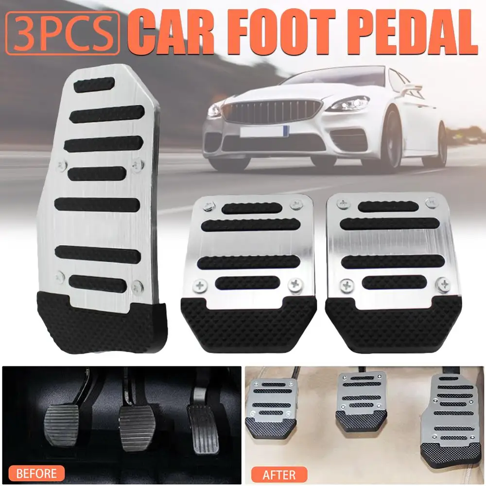 Universal Aluminum Manual Transmission 3 pcs Car Non slip Pedal Manual Car Brake Clutch