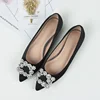 New 2021 Women Flat Ballet Shoes Bling Crystal Pointed Toe Flats Shoes Elegant Lady Shoes Wedding Shoes Plus Size 34-43 5