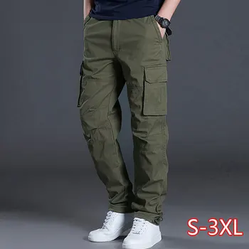 

Men Cargo Pants Spring Autumn Casual Long Men Cotton Large Size Multi Pocket Overalls Military Army