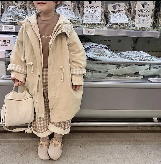Новое поступление, пальто с капюшоном для девочек модные осенние хлопковые куртки с длинными рукавами для детей 1-6 лет, PZ855 - Цвет: Хаки