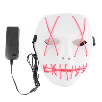 

Holiday Supplies Decorations Mask Portable PVC Halloween Party Cosplay Costume Low Power Consumption Luminous LED Mask