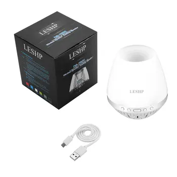 

High QualityLESHP LED Flashlight Wireless Portable Bluetooth Desktop Mini Speaker Support FM TF Card USB 1000mAH Larger Capacity