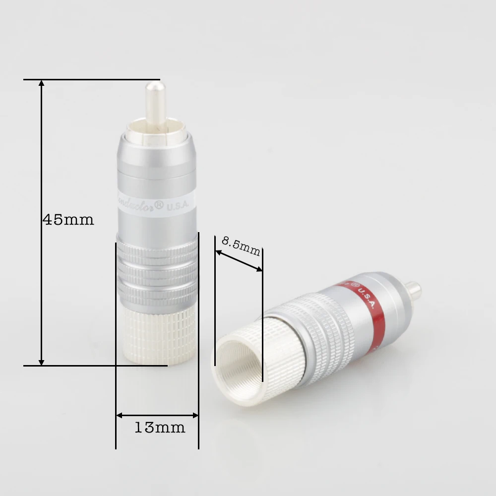 

High Quality 4PCS CMC 8236-WU-AG Silver plated RCA connector RCA plug RCA Male Interconnect Cable Plug Hifi RCA Jack Scre