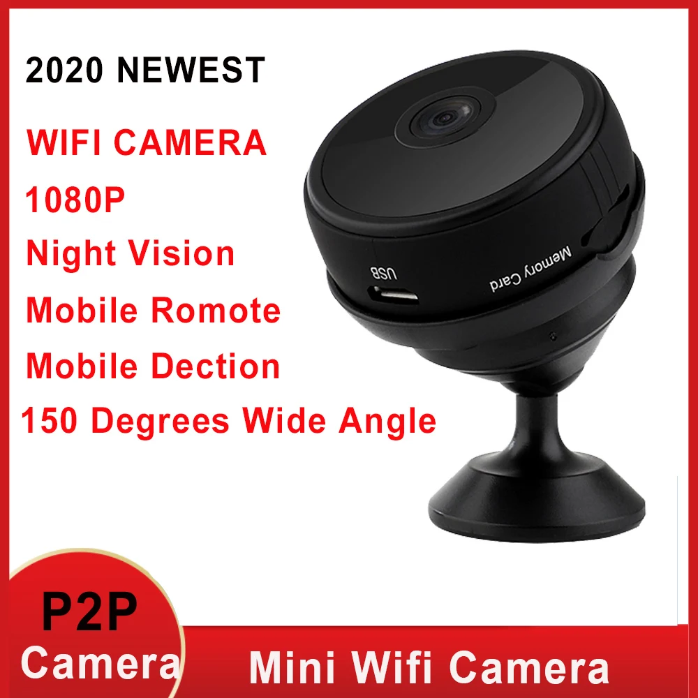 Мини камера Full HD 1080P Wifi IP ночное видение микро безопасности умный дом монитор