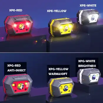 

Mini USB Rechargeable LED HeadLamp Sensor Motion Head Light Lamp Outdoor Fishing Camping Flashlight Torch Headlight lampe